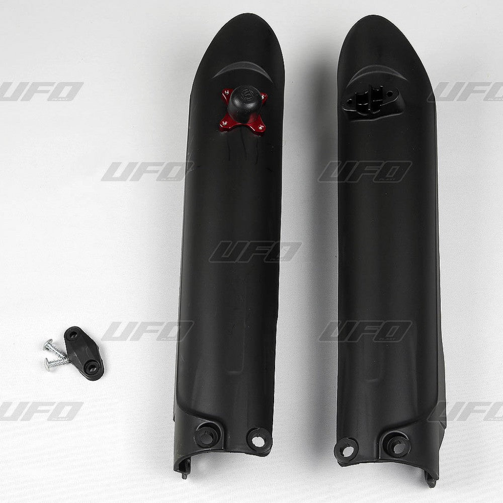 UFO Starttinappi/Etuhaarukan suoja KTM125-525 SX/SXF 15- Musta 001