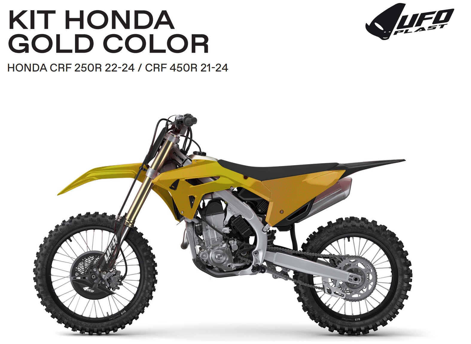 UFO Muovisarja 6-osainen CRF250R 22-24- ,CRF450R 21-24 Gold/Black