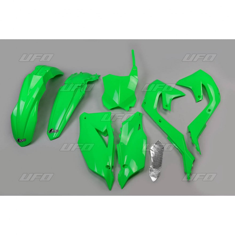 UFO Plastic kit Green FluoKX250F 21-24 KX450F 19-23