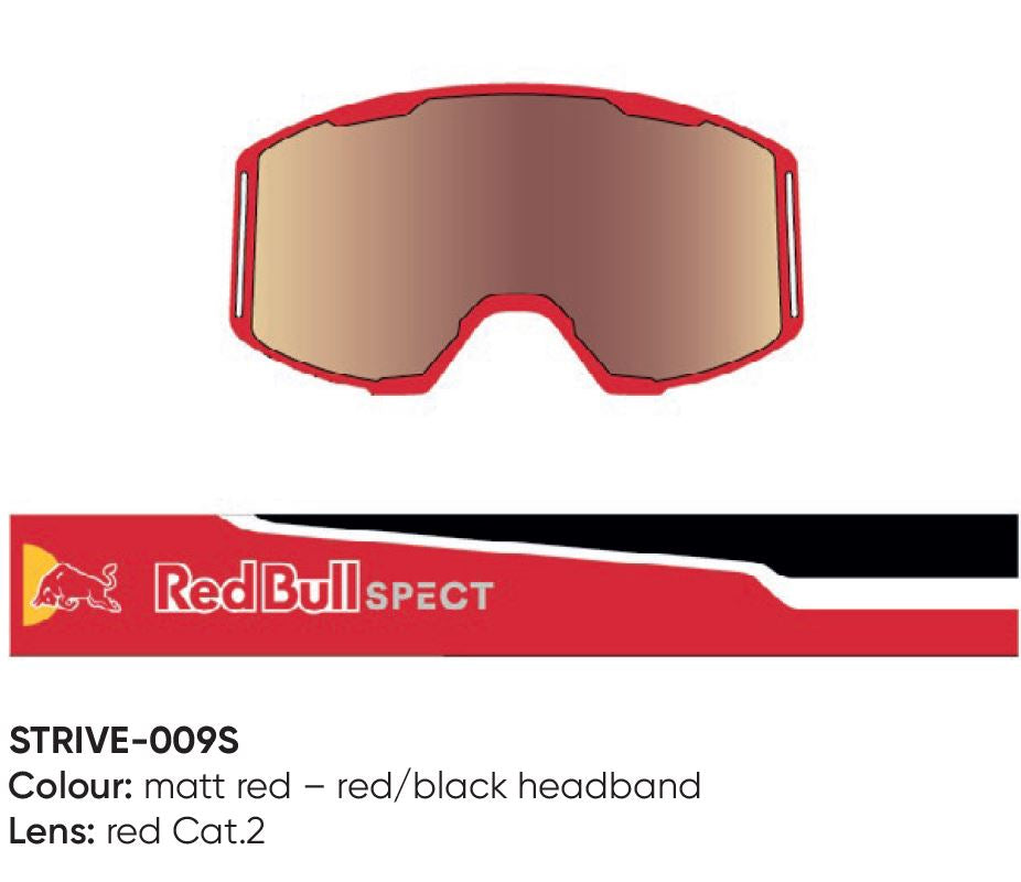 Spect Red Bull Strive MX Goggles Single lens Red/Black red