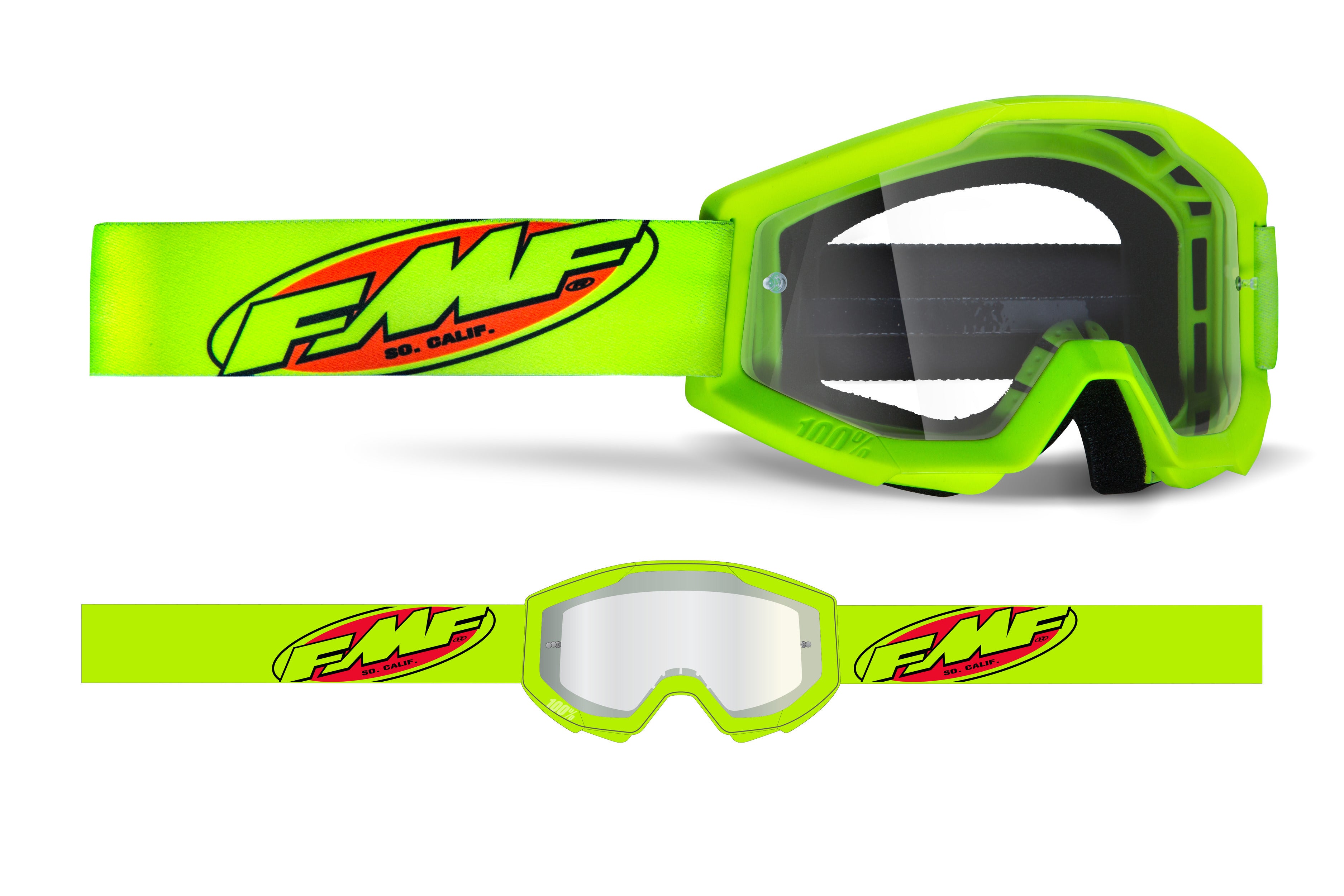 FMF POWERCORE Goggle Core Keltainen - Kirkas Linssi