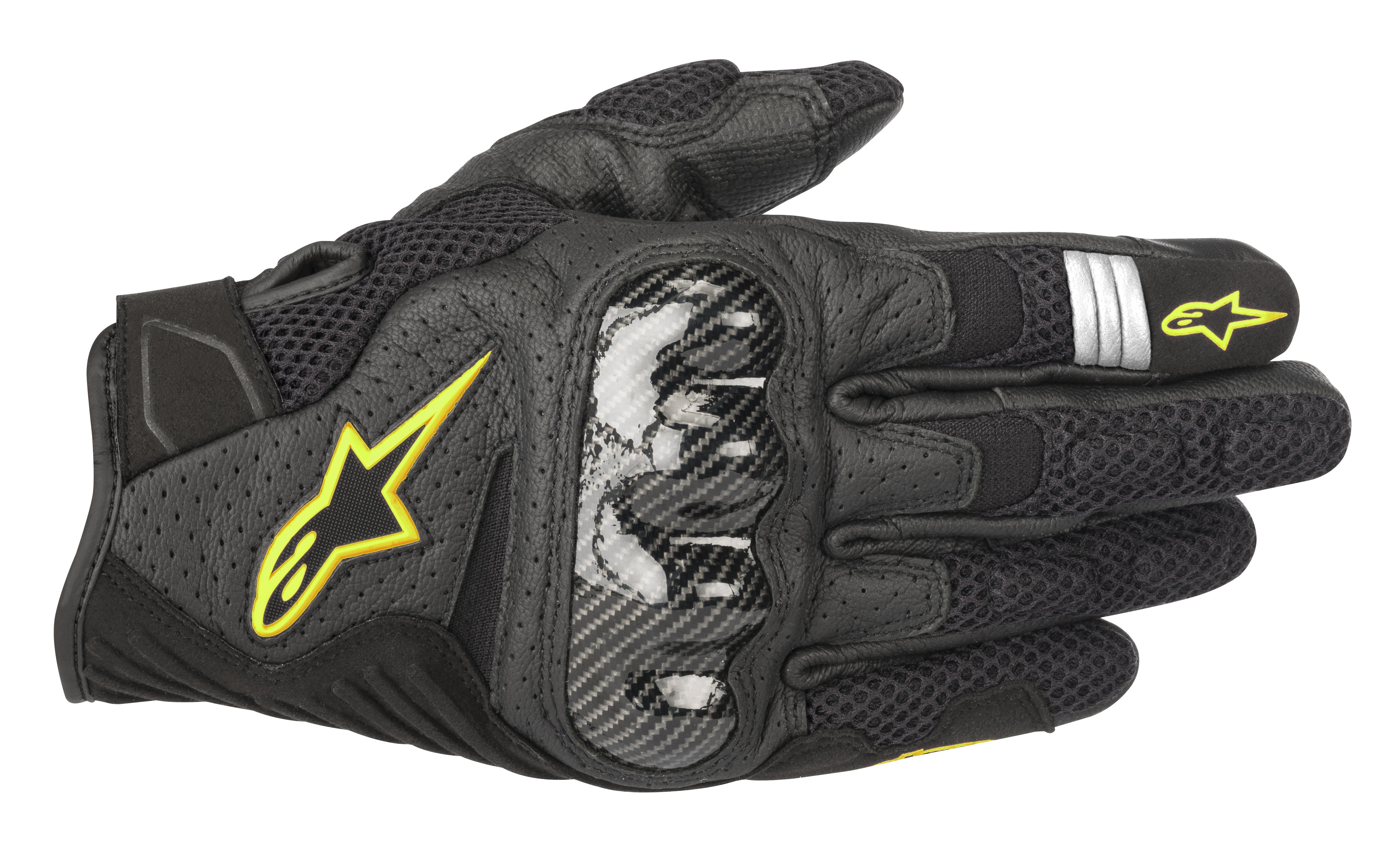 Alpinestars Hanska SMX-1 Air v2 musta/Fl keltainen L