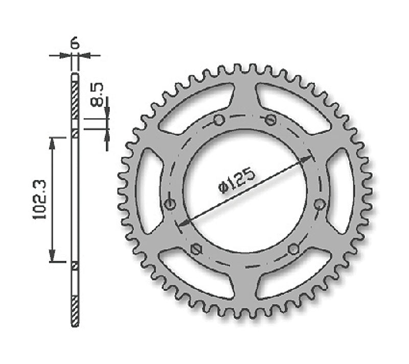 Forte Takaratas 58 ham. (420), Ø105mm, Sin. Alu., Aprilia / Derbi / Drac / Rieju