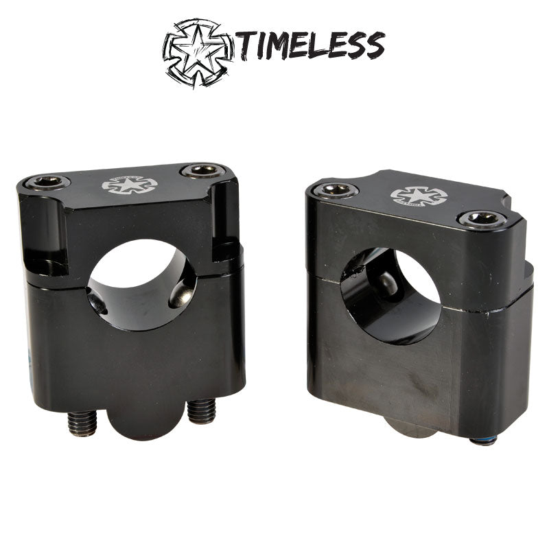 Timeless Ohjaustangon kiinnikepari/korotuspala, 22mm->28,6mm +35mm, Musta