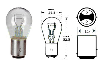 Polttimo 12v 21/5w Bay 15d