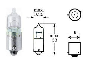 Polttimo 12v H6w Bax 9s
