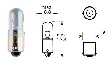 Polttimo 12v 4w Ba 9s