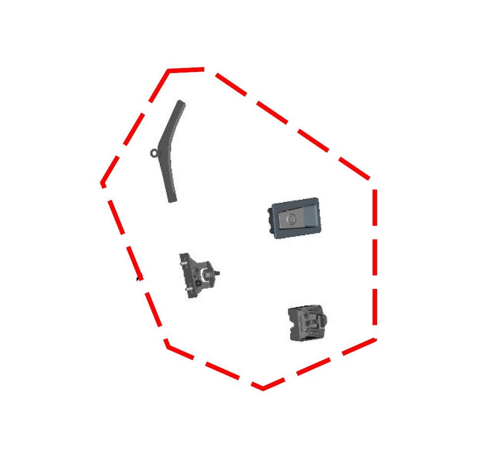 DFK Oven lukko- ja stopparisarja Vasen Premium Polaris Ranger XP 1000 + Diesel 2