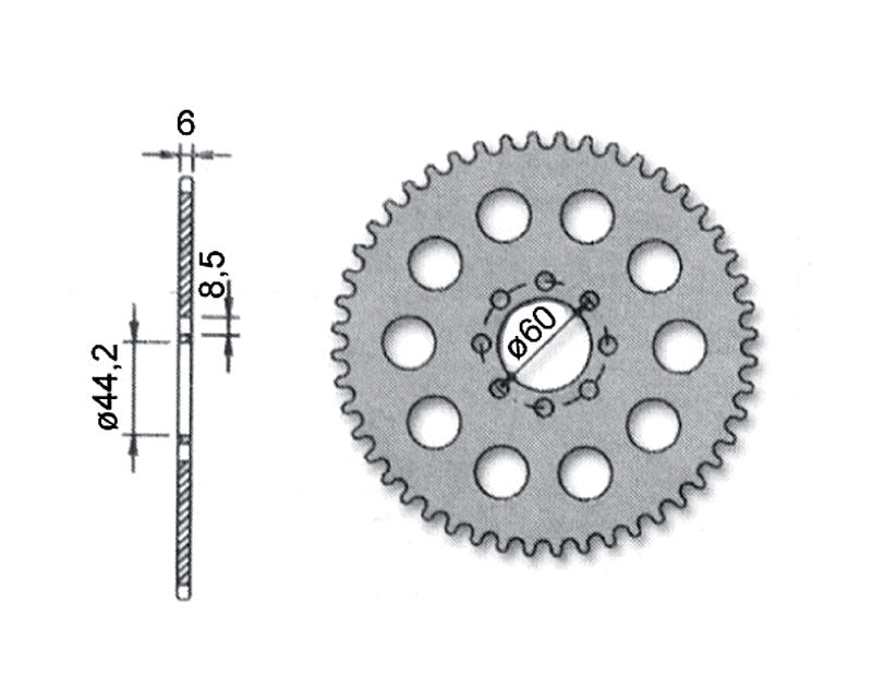 Forte Takaratas, 50 hammasta (420), Ø44mm, MBK X-Limit 98-03 / Yamaha DT50 98-03