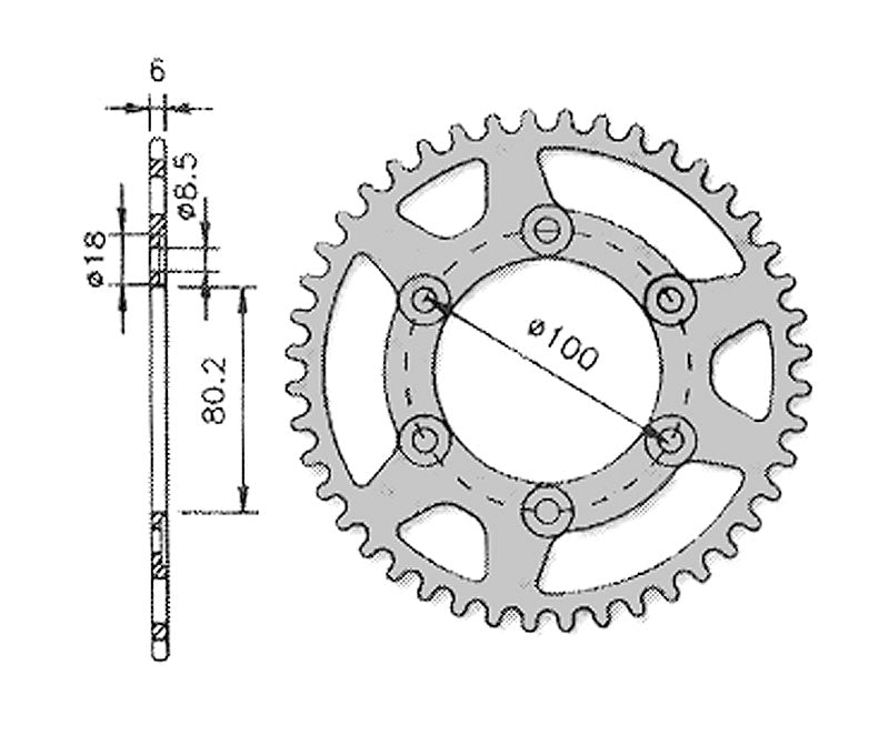 Forte Takaratas, 50 hammasta (420), Ø80mm, Rieju RR, Spike