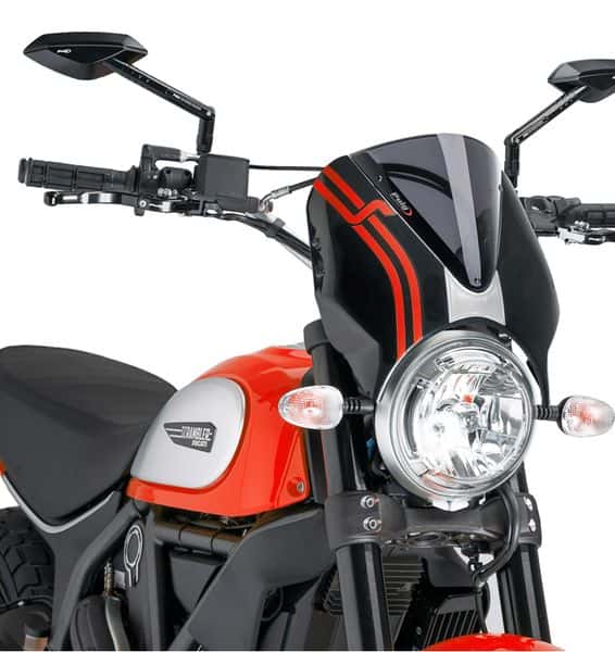 Puig Windshield Retrovision Scrambler 15-17 Black/Ds
