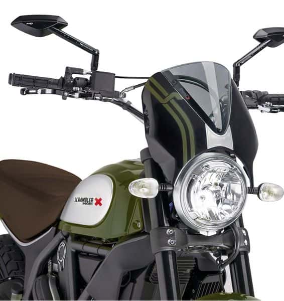 Puig Windshield Retrovision Scrambler 15-17 Black/Sm