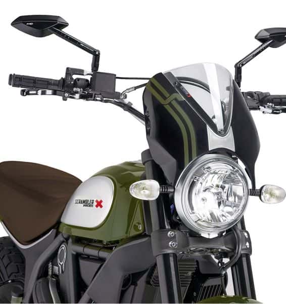 Puig Windshield Retrovision Scrambler 15-18 Black/Cl