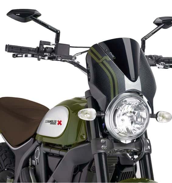 Puig Windshield New Generation Scrambler 15-17 Carb/Bla