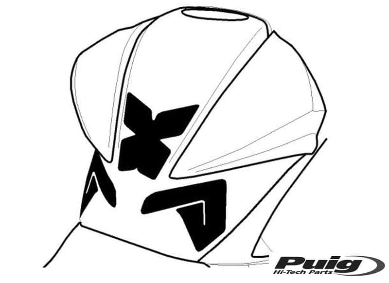 Puig Tank Pad + Side Part Kawasaki Z800 13-17'C/Carbo