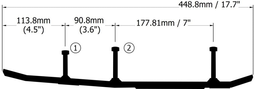 Sno-X Ripper Four Ohjausrauta pari 4" Kovametalli