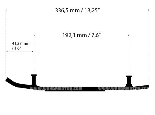 Sno-X Ripper Four Ohjausrauta pari 4" Kovametalli