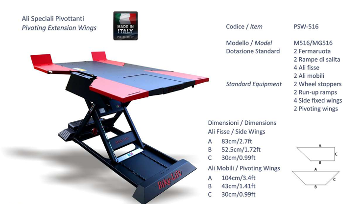 Bike-Lift Pivoting Extension Wings Bike Lift M516/Mg516