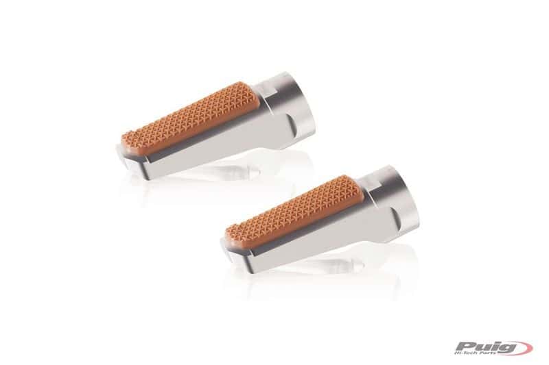 Puig Footpegs Vintage+Rubber Rig/Left C/Silver