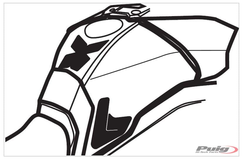Puig Tank Pad + Side Part Mt-09 Tracer 15-17'C/Carbon