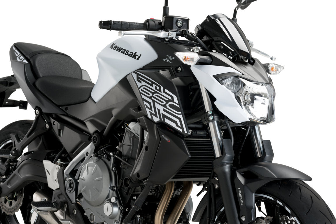 Puig Radiator Side Panels Kawasaki Z650 17'-19 C/Carbon Lo