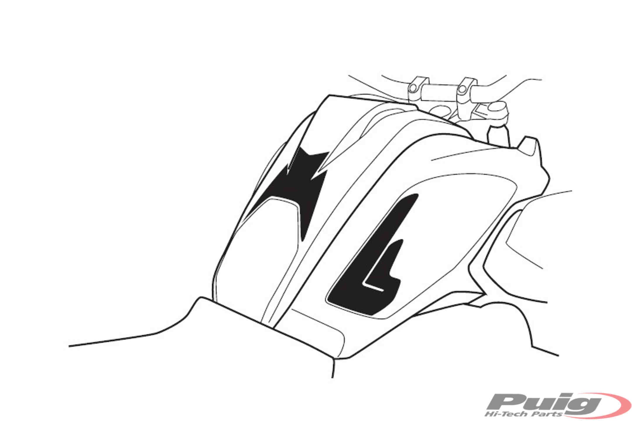 Puig Tank Pad + Side Part Bmw R1200Gs 17' C/Carbon Look
