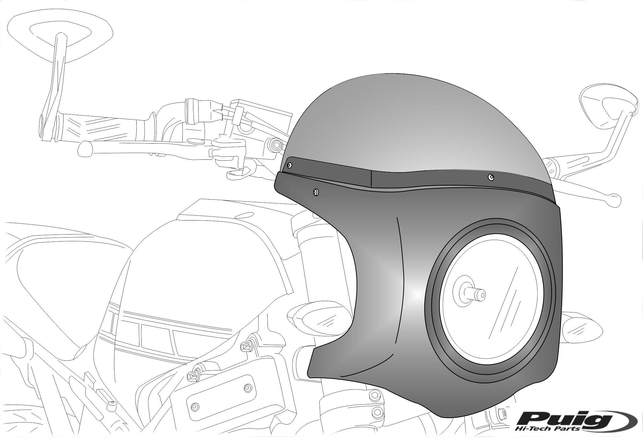 Puig Supports Univ. Semifairing Diam.195Mm C/Black