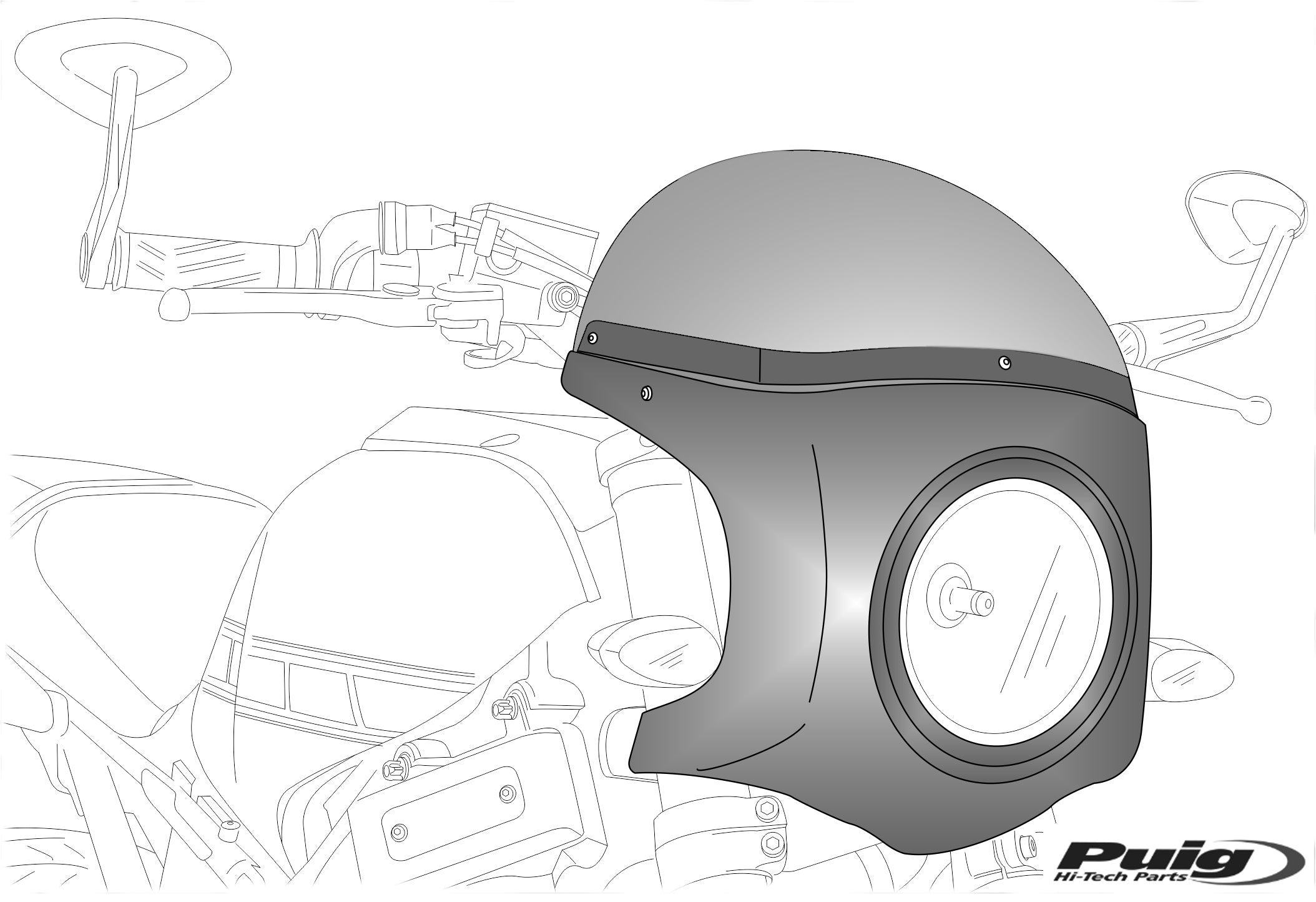 Puig Supports Univ. Semifairing Diam.180Mm C/Black