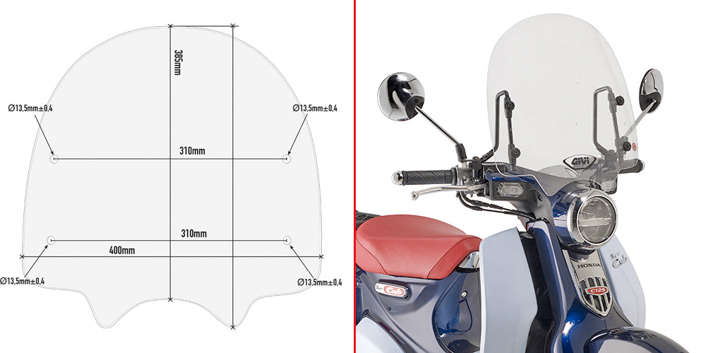 Givi Specific fitting kit for 1168A Honda Super Cub C125 (18)
