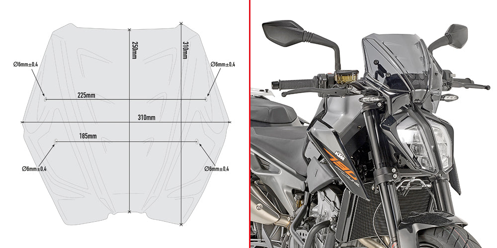 GIVI SPECIFIC SCREEN FUME' KTM