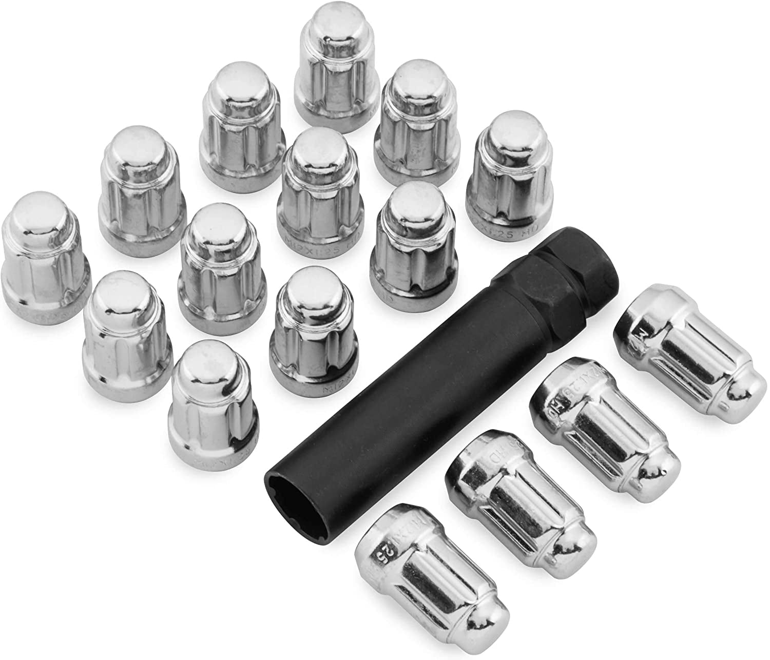 ITP Pyöränmutterisarja 12 x 1.25mm 60° kartio kromi sis.avain 16 kpl