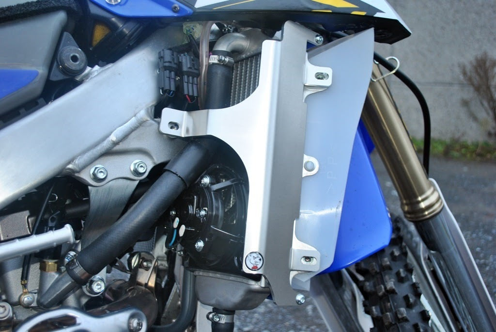 AXP Radiator Braces Blue Spacers Yamaha WR250F 15-19 / WR450F 16-18
