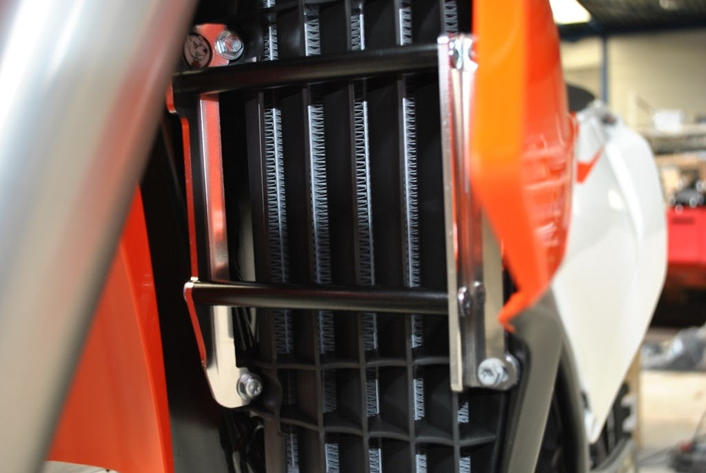 AXP Radiator Braces Black Spacers KTM/Husqvarna 125-500 2016-17