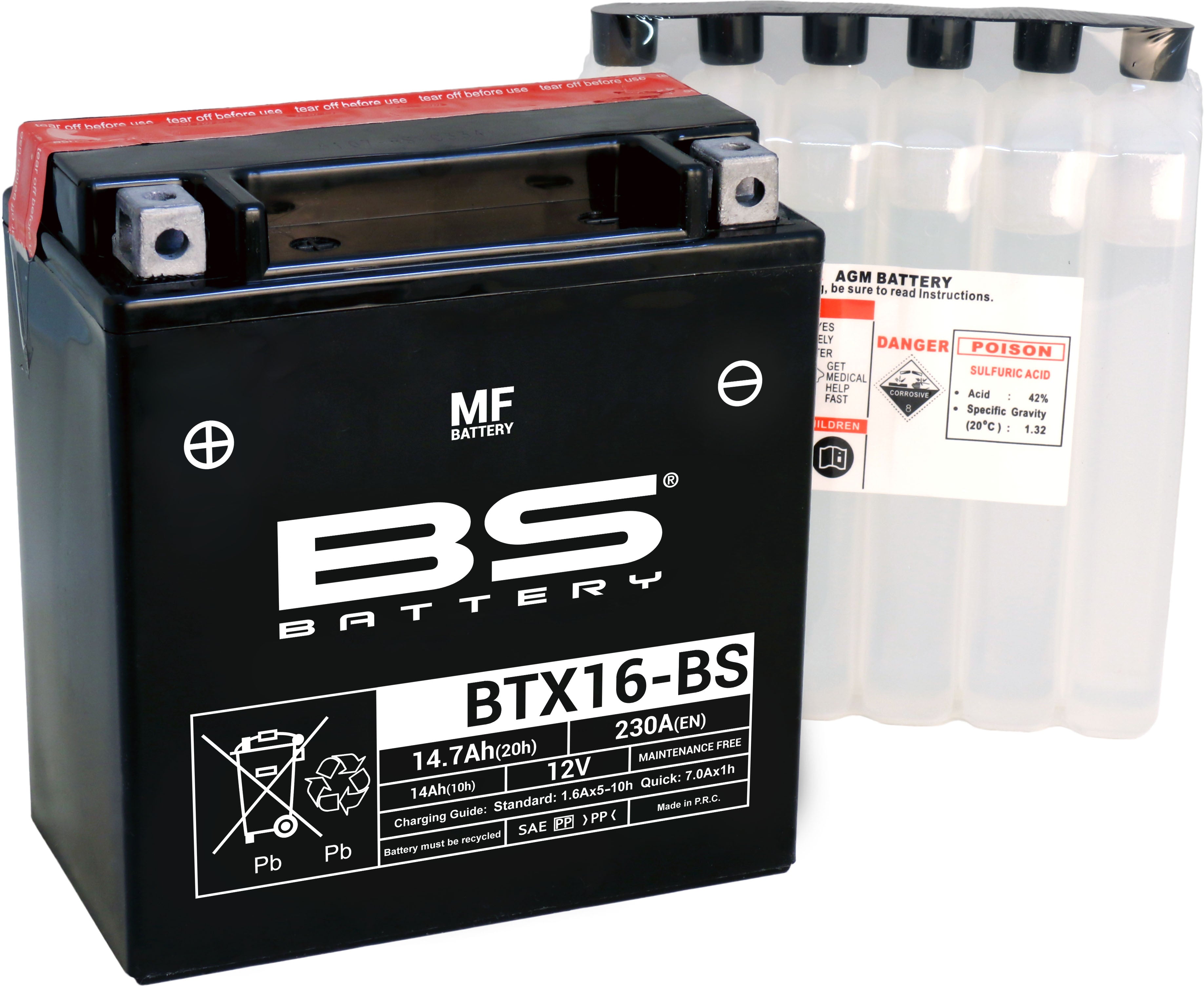 BS Battery  BTX16-BS MF (cp) Maintenance Free