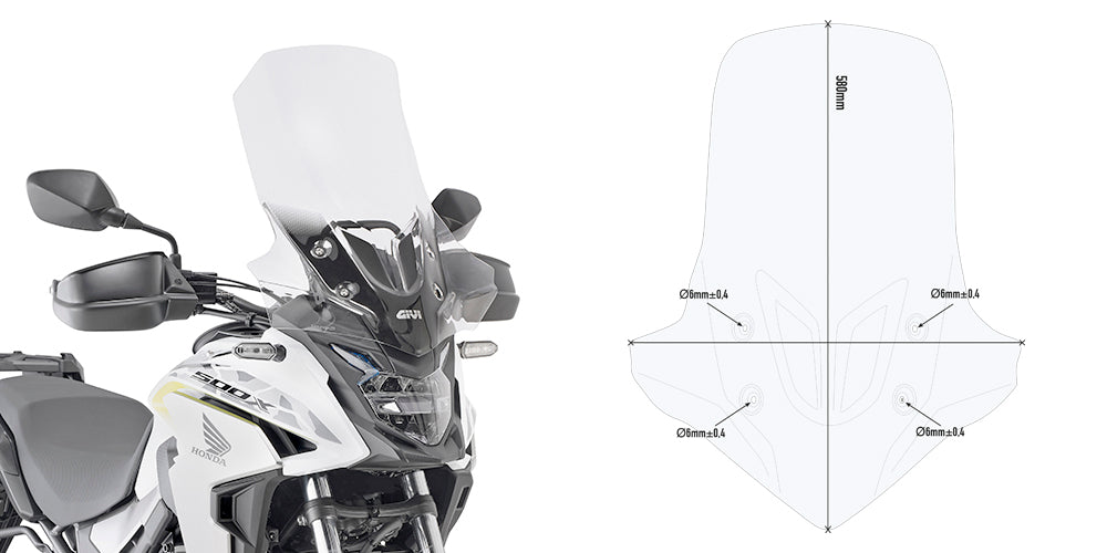 Givi Specific screen, transparent 58 x 45 cm (H x W) CB 500 X (19)