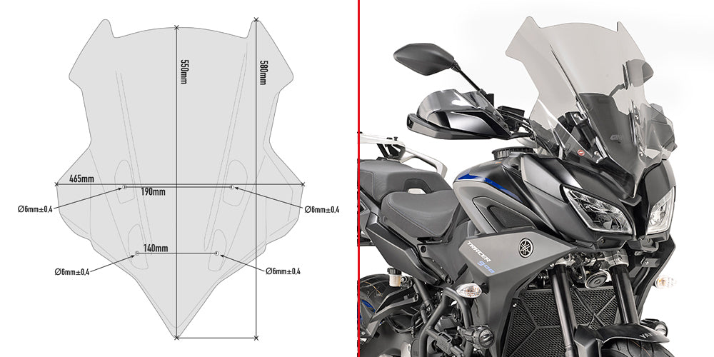 Givi Tuuliilasi 55x46,5cm Tracer 900 18-