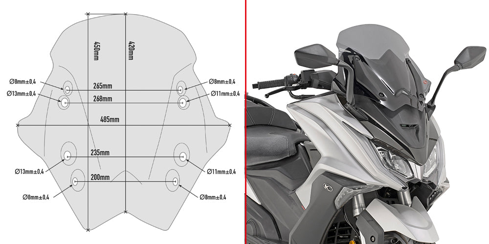 GIVI FUME' WINDSCREEN KYMCO AK 550