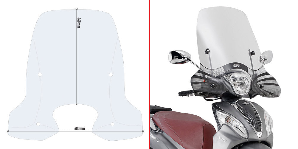 GIVI TRANSP WINDSCR KYMCO PEOPLE ONE 125-150