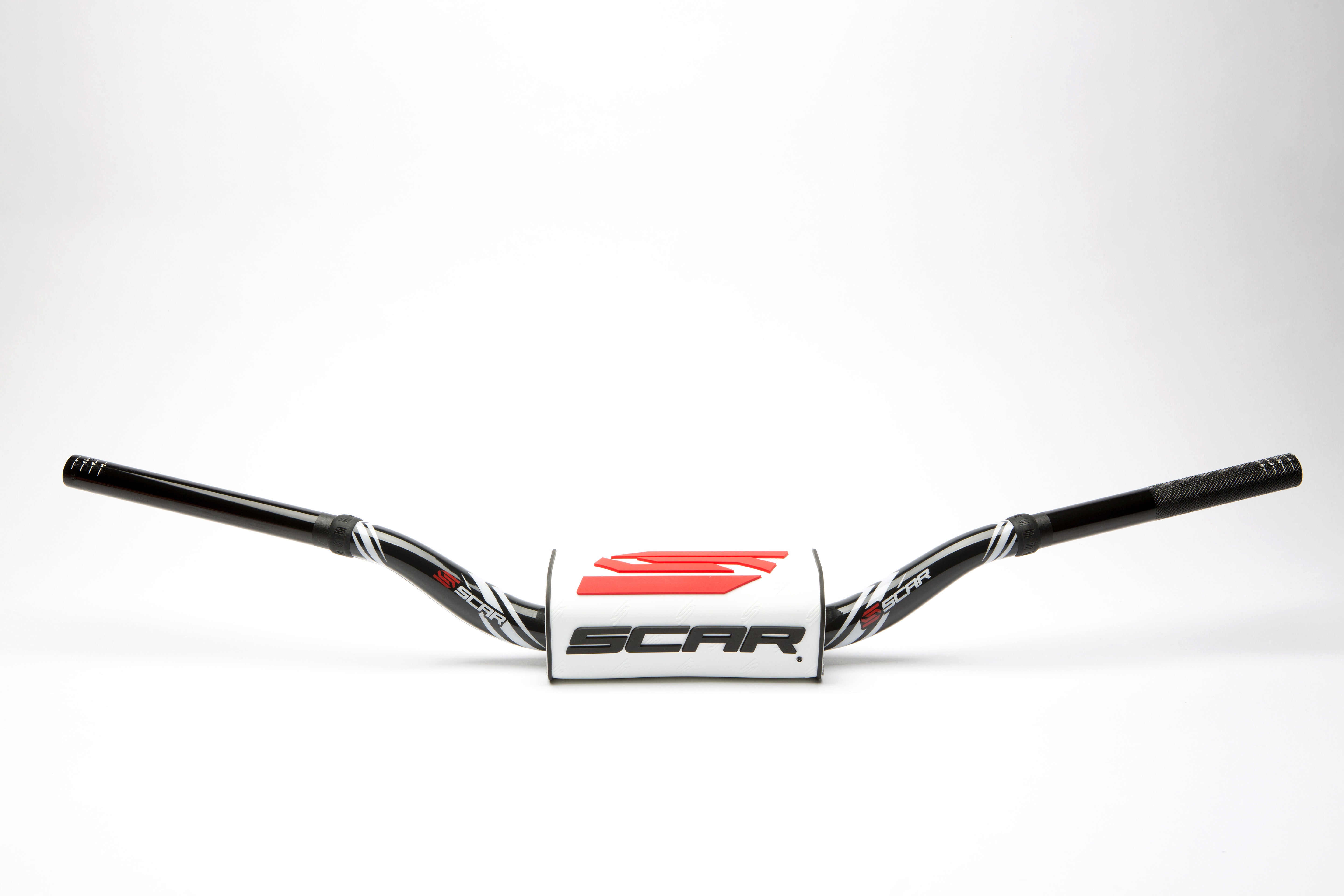 Scar Handlebar O² COLOR Ø28,6 (1 1/8”) - KTM 85SX - BLACK Bar - WHITE Bar pad