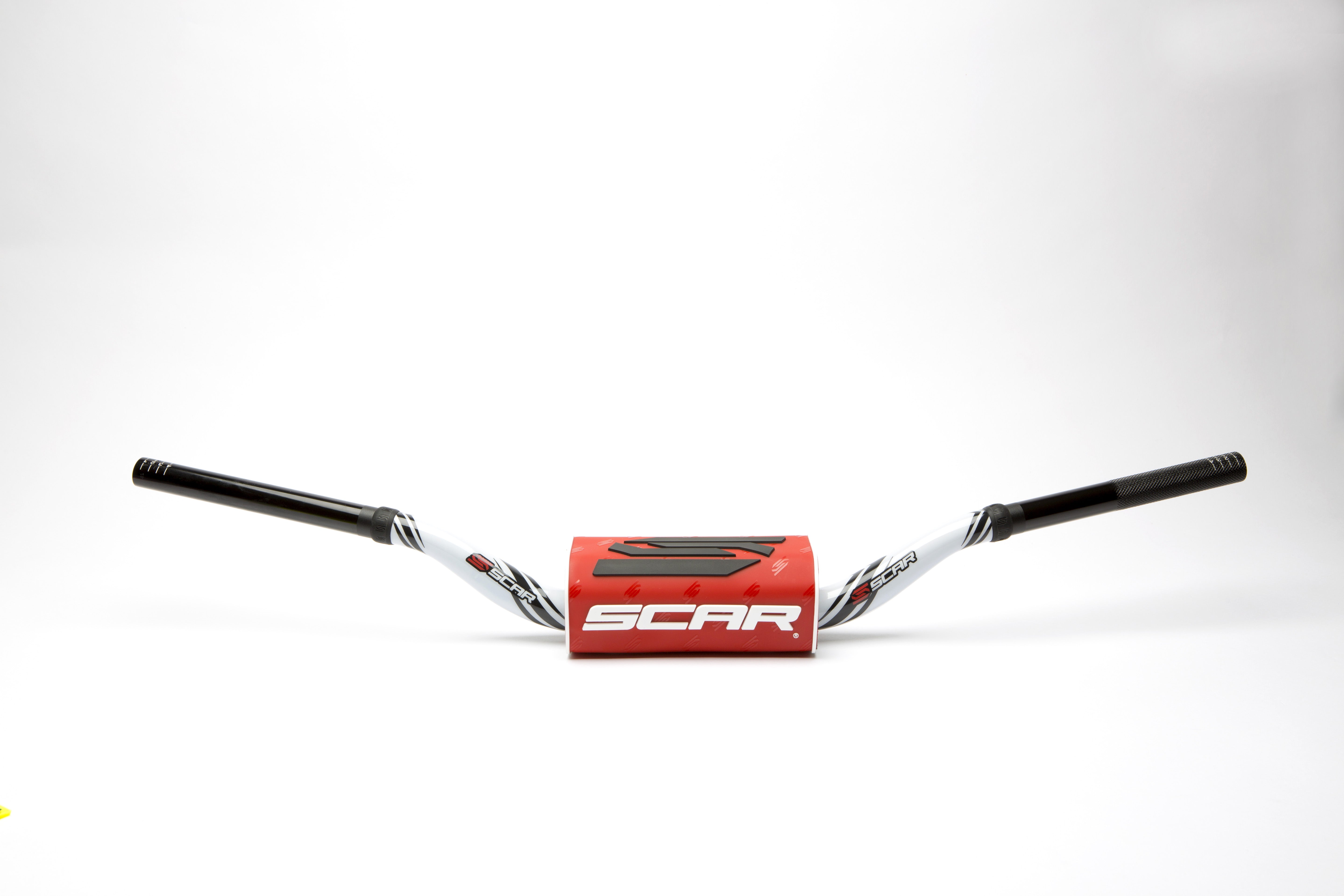 Scar Handlebar O² COLOR Ø28,6 (1 1/8”) - RC - WHITE Bar - RED Bar pad