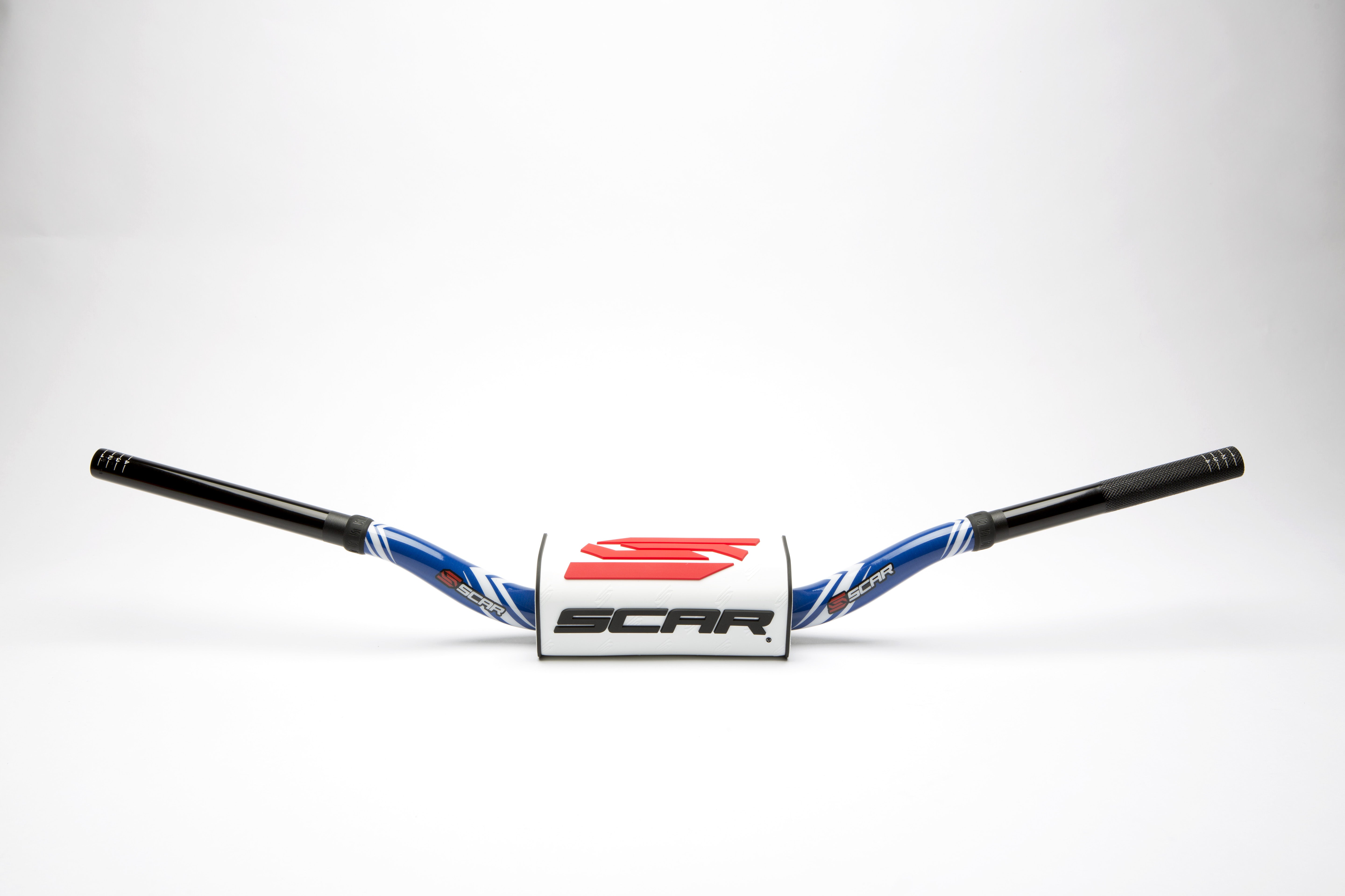 Scar Handlebar O² COLOR Ø28,6 (1 1/8”) - HIGH - BLUE Bar - WHITE Bar pad