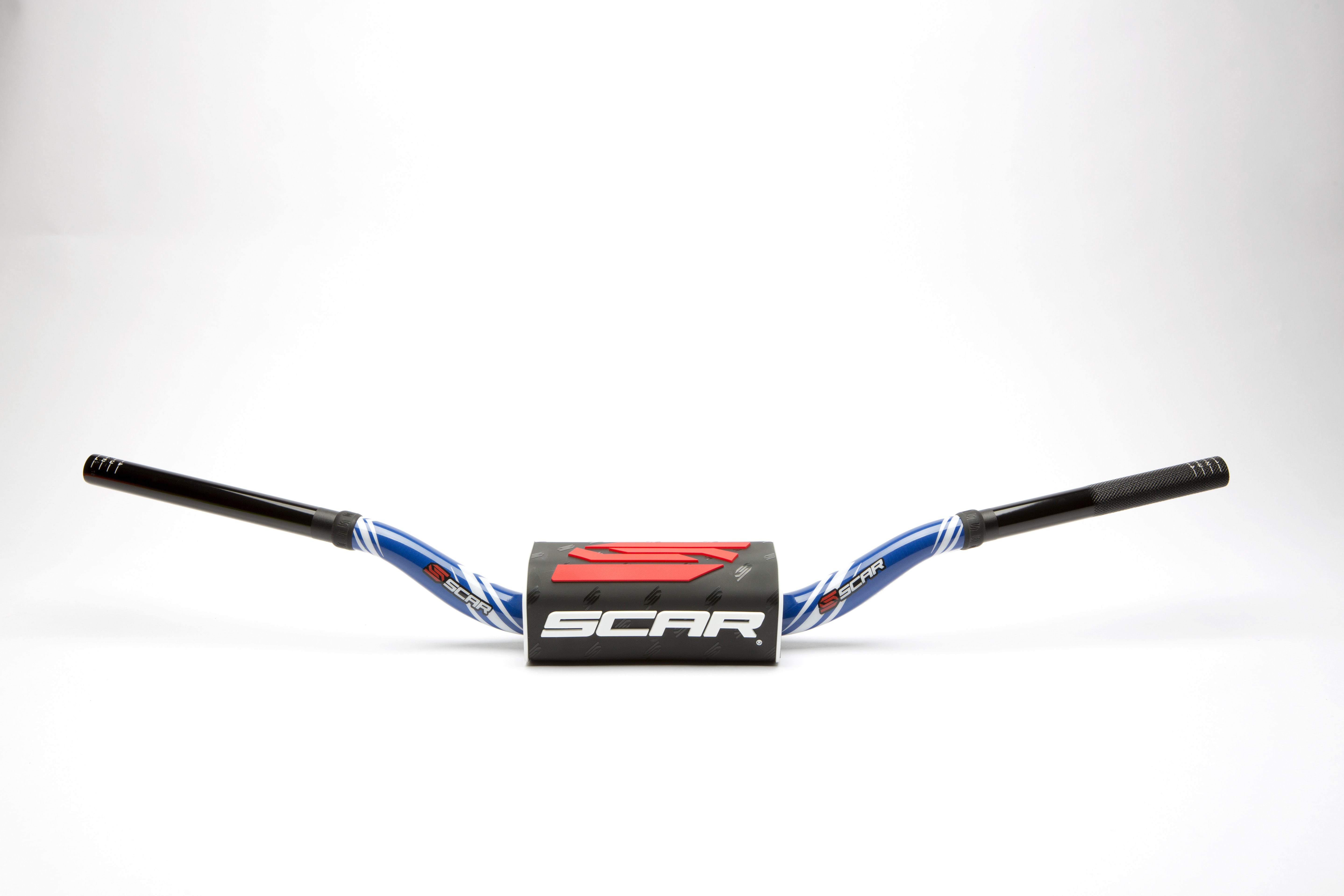 Scar Handlebar O² COLOR Ø28,6 (1 1/8”) - HIGH - BLUE Bar - BLACK Bar pad