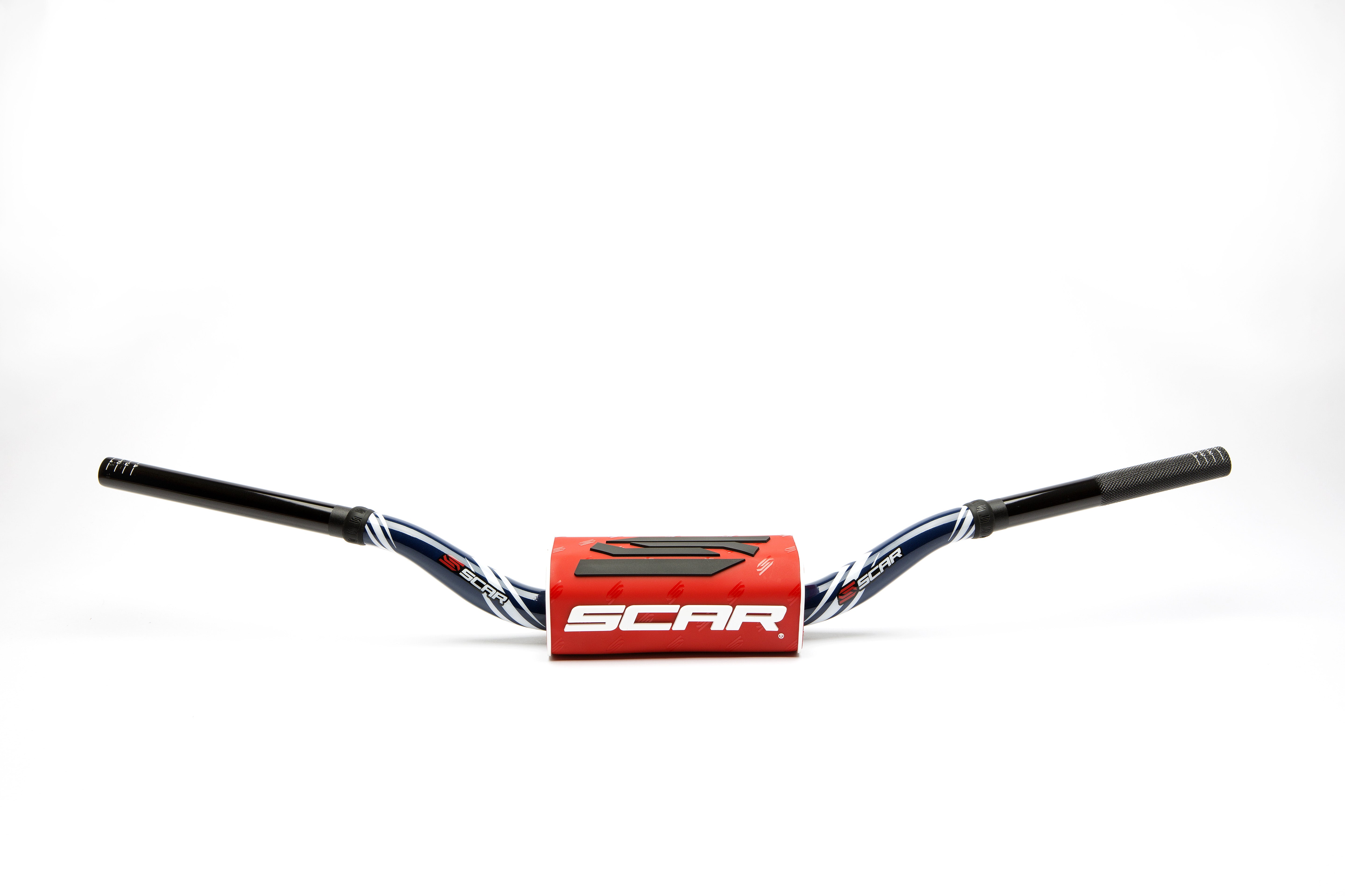 Scar Handlebar O² COLOR Ø28,6 (1 1/8”) - KTM 85SX - DARK BLUE Bar - RED Bar pad