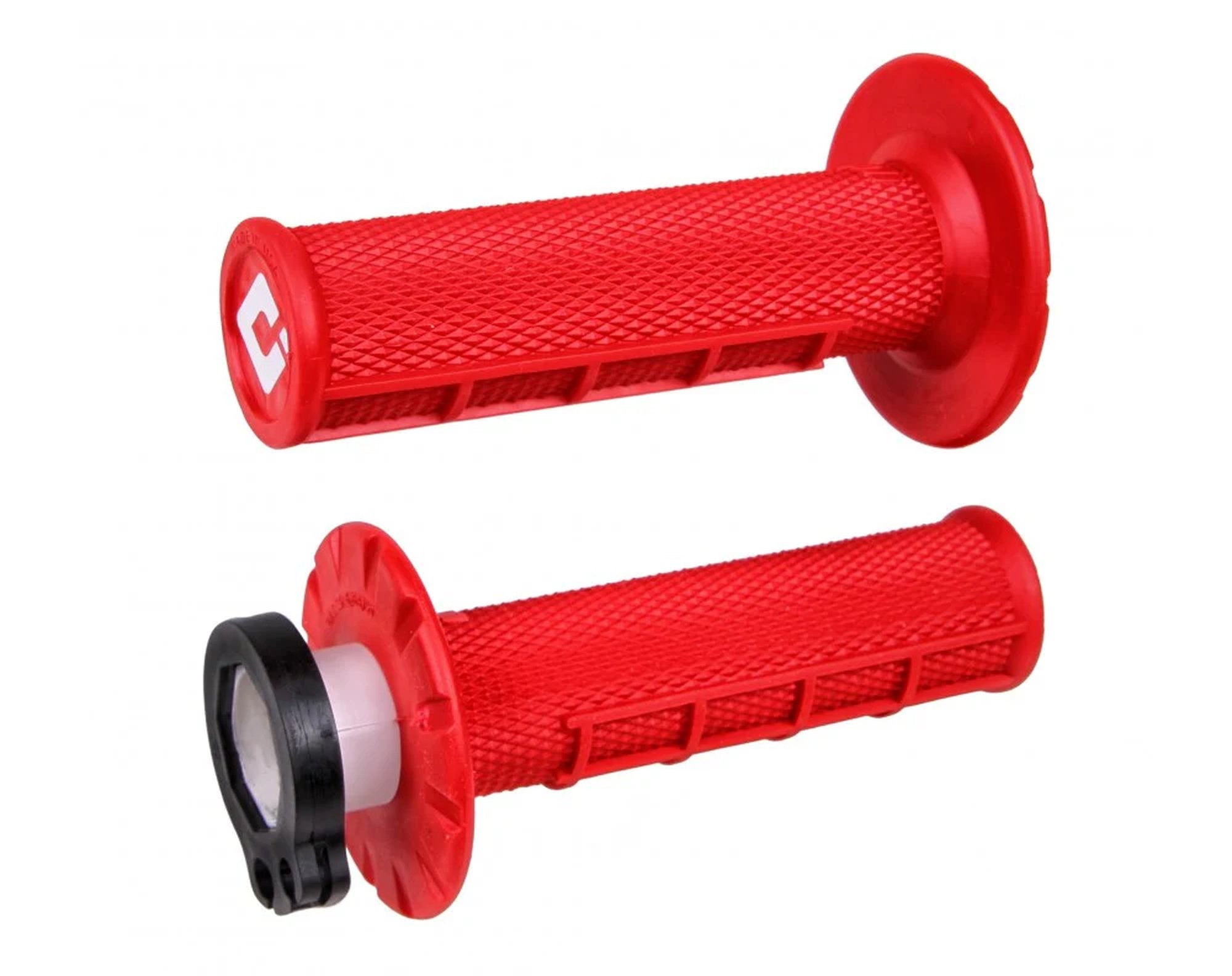 ODI Half-Waffle MX Lock-On Grip Set Red