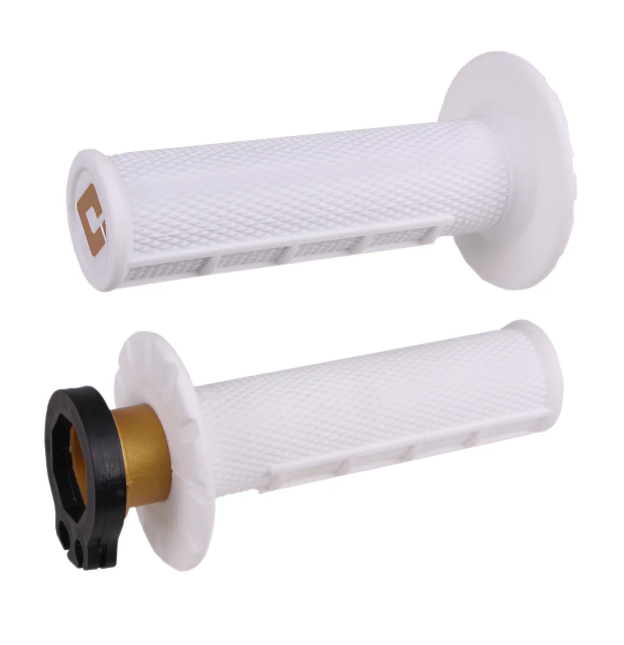 ODI Half-Waffle MX Lock-On Grip Set White (Pro Soft)