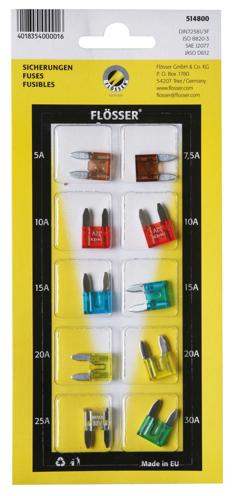 Flösser Mini fuse kit 5148xx 10 pcs