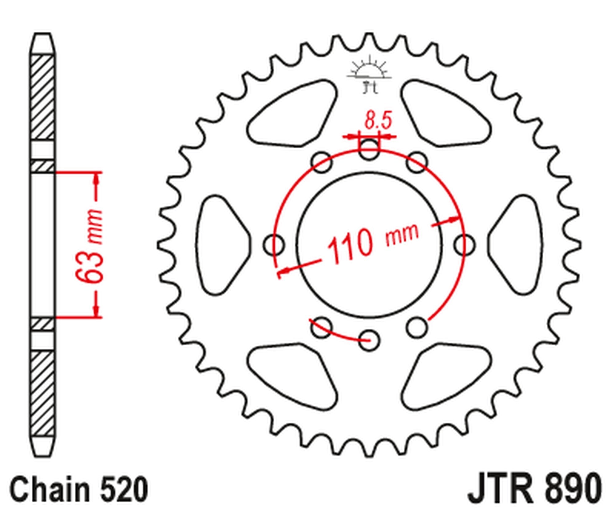 JT Rear Sprocket JTR890.45
