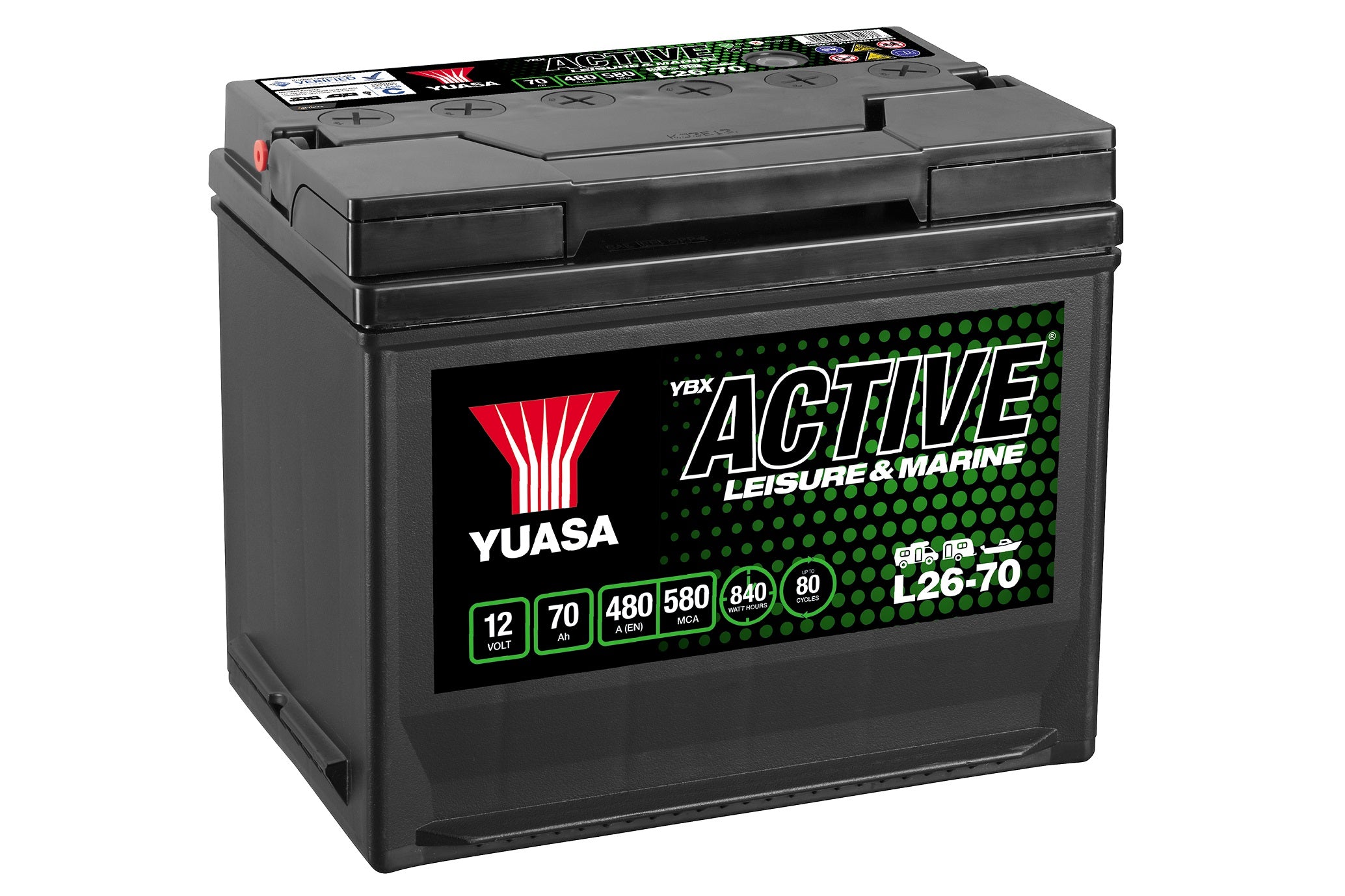 Yuasa L26-70 Active Leisure Battery 12V 70Ah 480A Huom.Rullakkorahti (18)