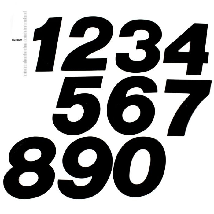 TMV MX Digits 150mm Black '8' (3pcs)