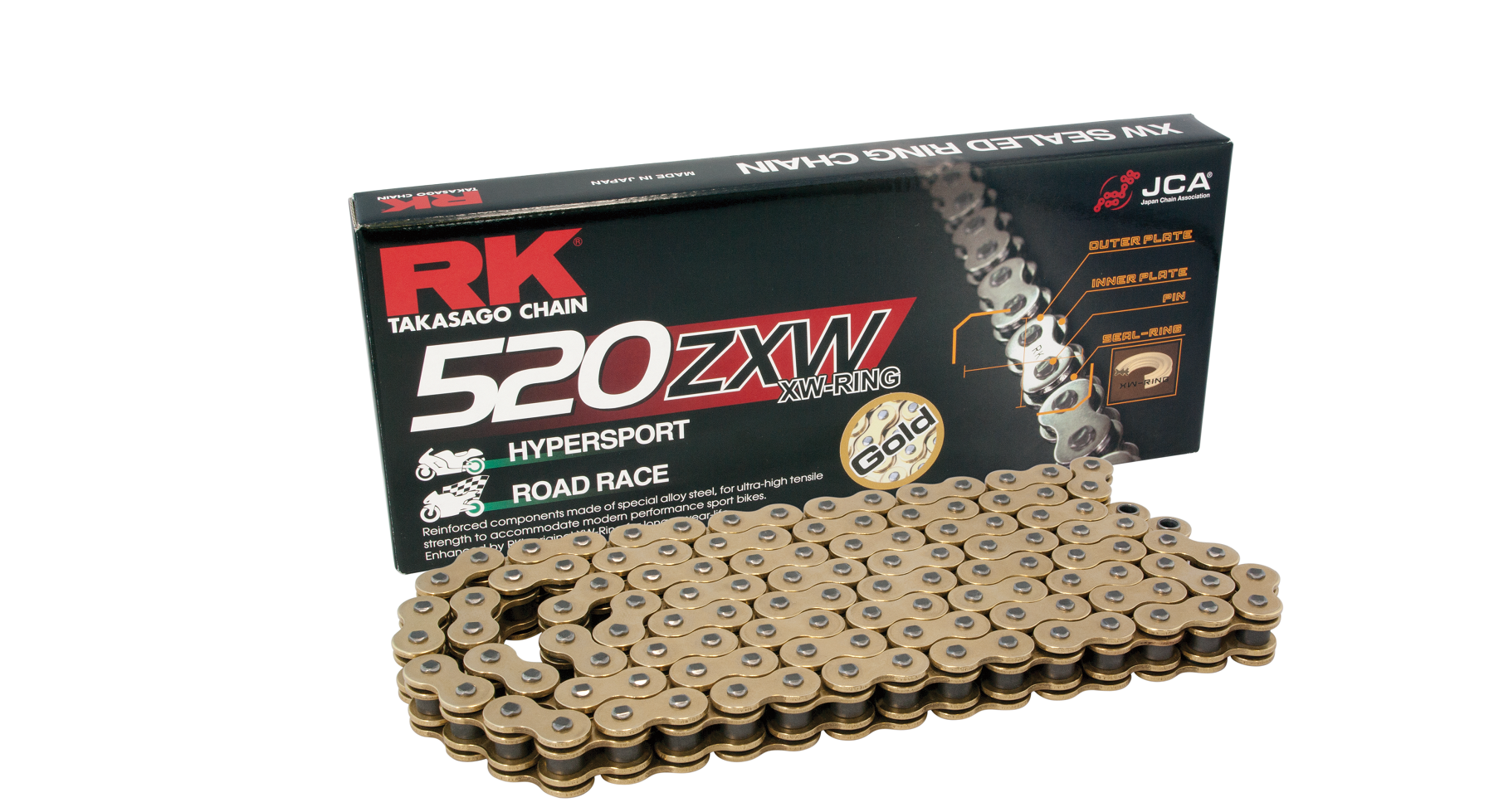 RK GB520ZXW XW-rengasketju +CLF (niittil.)